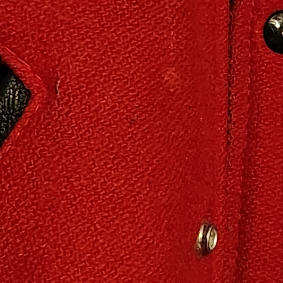 Lettermans Jacket, Medium, Red & Black, 24in. sleeve, 25in. Length, Eagles, - Picture 2 of 10